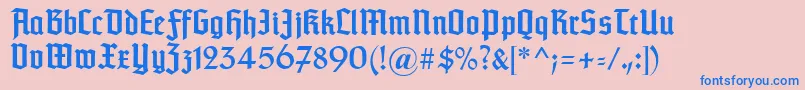 Typographertexturunz1-fontti – siniset fontit vaaleanpunaisella taustalla
