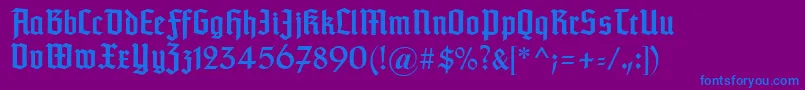 フォントTypographertexturunz1 – 紫色の背景に青い文字