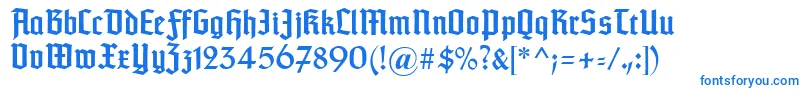 フォントTypographertexturunz1 – 白い背景に青い文字