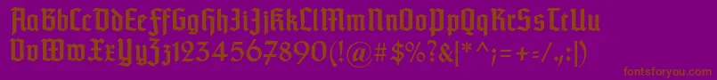 Typographertexturunz1-fontti – ruskeat fontit violetilla taustalla