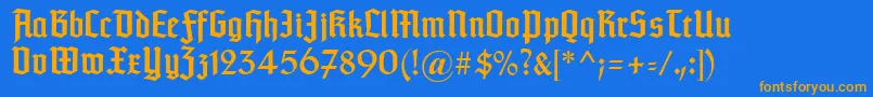 Fonte Typographertexturunz1 – fontes laranjas em um fundo azul