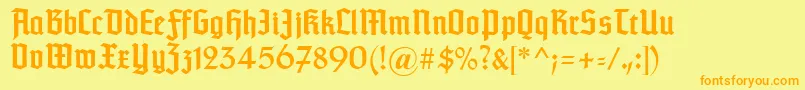 Czcionka Typographertexturunz1 – pomarańczowe czcionki na żółtym tle