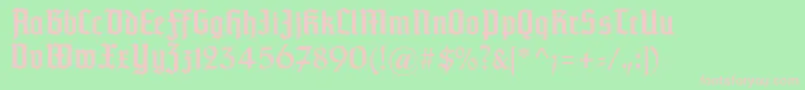 Typographertexturunz1-fontti – vaaleanpunaiset fontit vihreällä taustalla