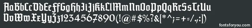 Czcionka Typographertexturunz1 – białe czcionki na czarnym tle