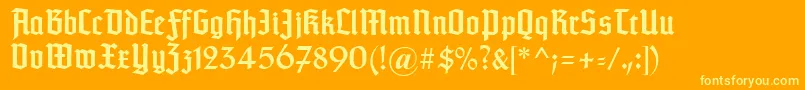 Typographertexturunz1 Font – Yellow Fonts on Orange Background