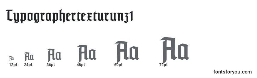 Größen der Schriftart Typographertexturunz1