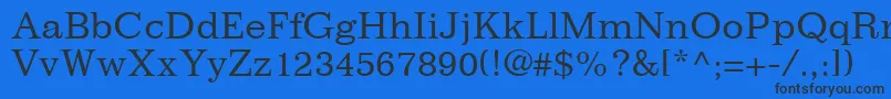 ImpressumLtRoman Font – Black Fonts on Blue Background