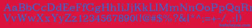 ImpressumLtRoman Font – Blue Fonts on Red Background