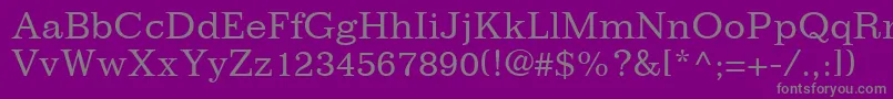 フォントImpressumLtRoman – 紫の背景に灰色の文字