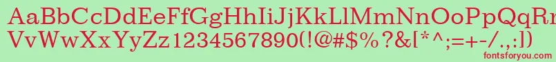 ImpressumLtRoman Font – Red Fonts on Green Background