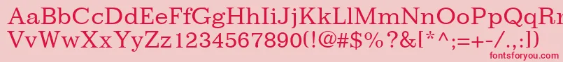 ImpressumLtRoman Font – Red Fonts on Pink Background