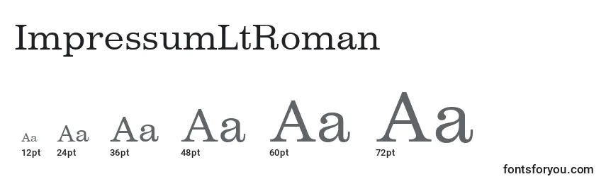 ImpressumLtRoman Font Sizes