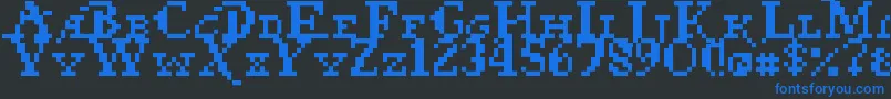 Pixel Pirate Font – Blue Fonts on Black Background