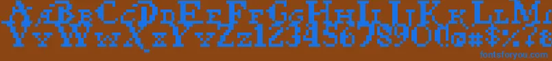 Czcionka Pixel Pirate – niebieskie czcionki na brązowym tle
