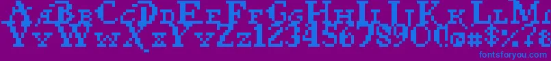 fuente Pixel Pirate – Fuentes Azules Sobre Fondo Morado