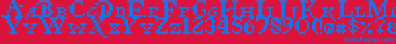 Pixel Pirate Font – Blue Fonts on Red Background