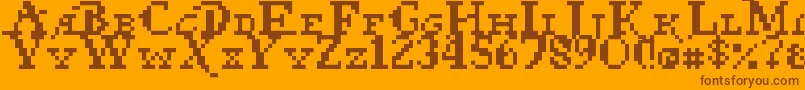 Pixel Pirate-fontti – ruskeat fontit oranssilla taustalla