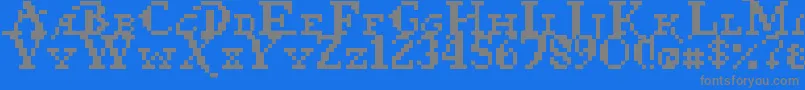 Pixel Pirate Font – Gray Fonts on Blue Background