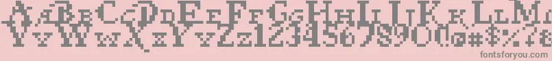 Pixel Pirate Font – Gray Fonts on Pink Background