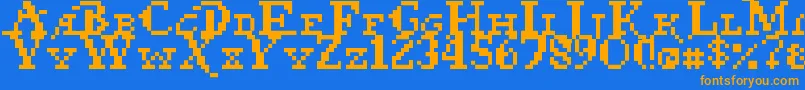 Pixel Pirate Font – Orange Fonts on Blue Background
