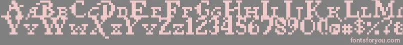 フォントPixel Pirate – 灰色の背景にピンクのフォント