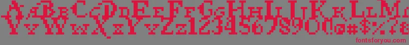 Czcionka Pixel Pirate – czerwone czcionki na szarym tle
