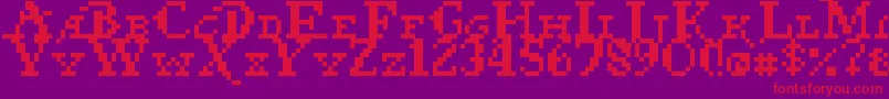 Pixel Pirate Font – Red Fonts on Purple Background