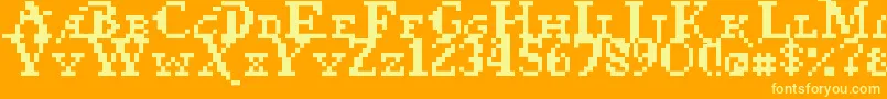 Pixel Pirate Font – Yellow Fonts on Orange Background