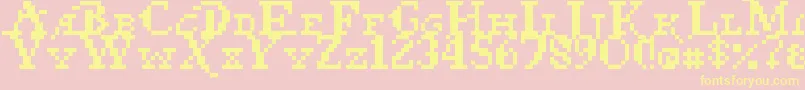 fuente Pixel Pirate – Fuentes Amarillas Sobre Fondo Rosa