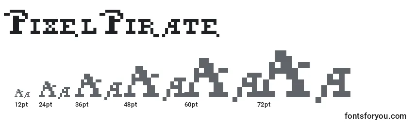 Rozmiary czcionki Pixel Pirate