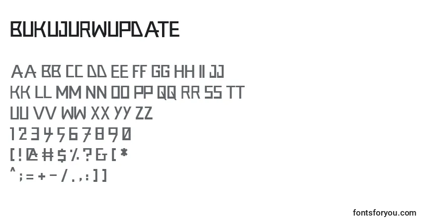 Schriftart BukujuRwUpdate – Alphabet, Zahlen, spezielle Symbole