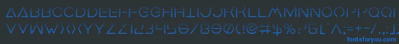 Czcionka Earthorbitergrad – niebieskie czcionki na czarnym tle