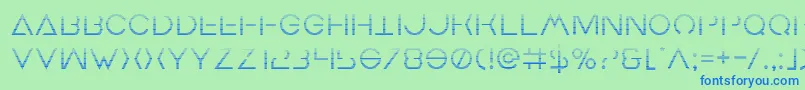 Czcionka Earthorbitergrad – niebieskie czcionki na zielonym tle
