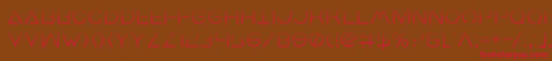 Earthorbitergrad-Schriftart – Rote Schriften auf braunem Hintergrund