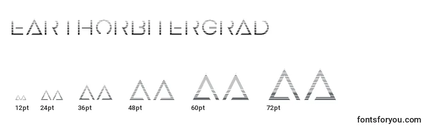 Размеры шрифта Earthorbitergrad