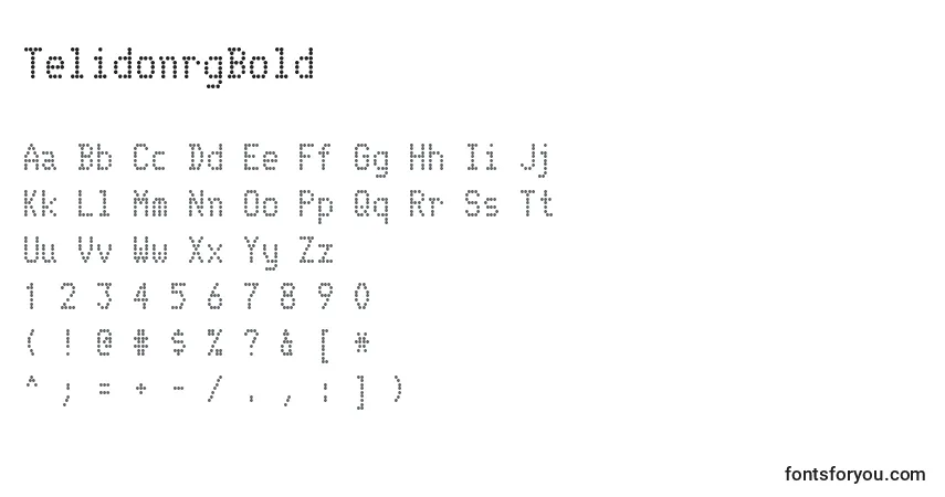 Czcionka TelidonrgBold – alfabet, cyfry, specjalne znaki