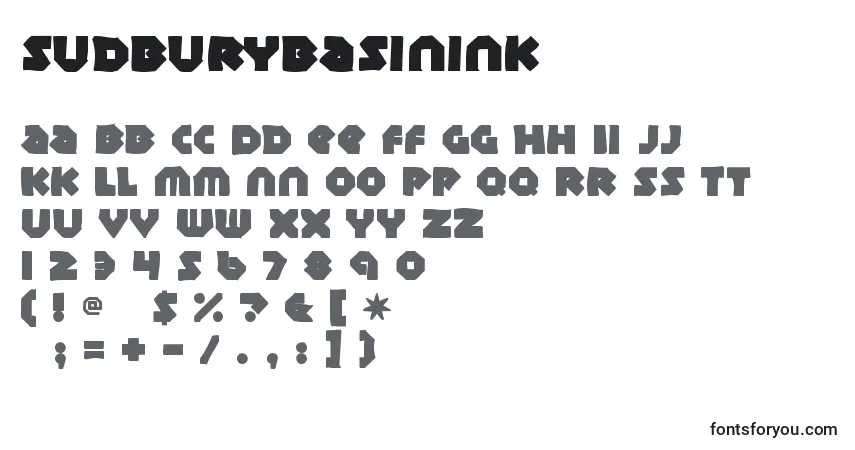 Sudburybasinink Font – alphabet, numbers, special characters