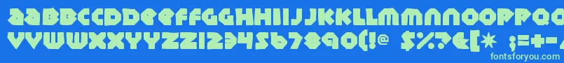 Sudburybasinink Font – Green Fonts on Blue Background