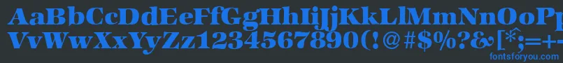 ZabriskieinternationalHeavyRegular Font – Blue Fonts on Black Background