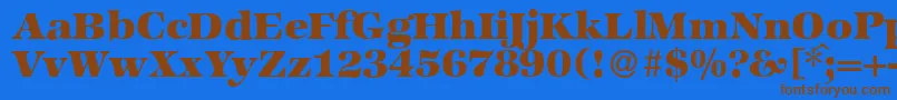 Saiba mais sobre a fonte ZabriskieinternationalHeavyRegular Fonte ZabriskieinternationalHeavyRegular – fontes marrons em um fundo azul