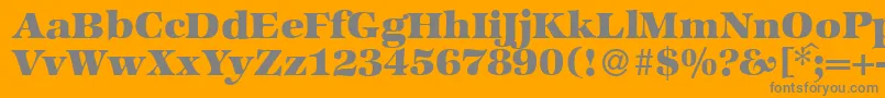 Шрифт ZabriskieinternationalHeavyRegular – серые шрифты на оранжевом фоне