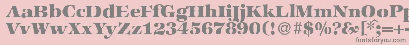 フォントZabriskieinternationalHeavyRegular – ピンクの背景に灰色の文字