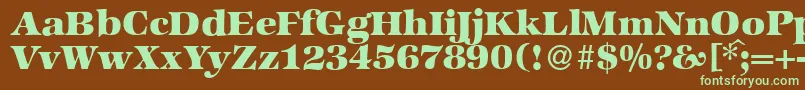 ZabriskieinternationalHeavyRegular Font – Green Fonts on Brown Background