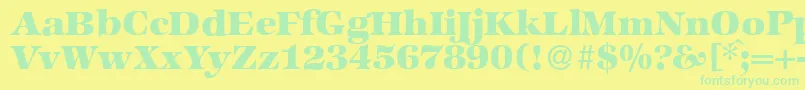 ZabriskieinternationalHeavyRegular Font – Green Fonts on Yellow Background