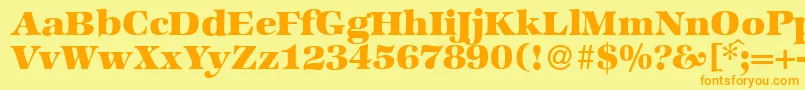 ZabriskieinternationalHeavyRegular-Schriftart – Orangefarbene Schriften auf gelbem Hintergrund