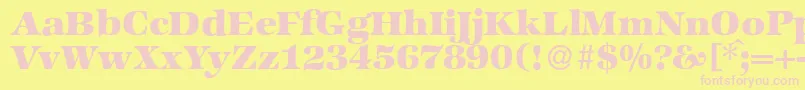 ZabriskieinternationalHeavyRegular-Schriftart – Rosa Schriften auf gelbem Hintergrund