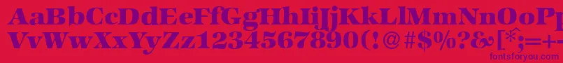 フォントZabriskieinternationalHeavyRegular – 赤い背景に紫のフォント