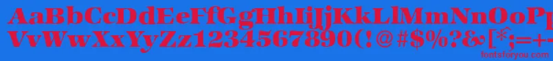 Шрифт ZabriskieinternationalHeavyRegular – красные шрифты на синем фоне