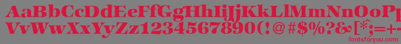 ZabriskieinternationalHeavyRegular-Schriftart – Rote Schriften auf grauem Hintergrund