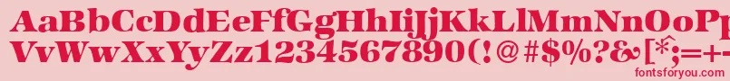 ZabriskieinternationalHeavyRegular Font – Red Fonts on Pink Background